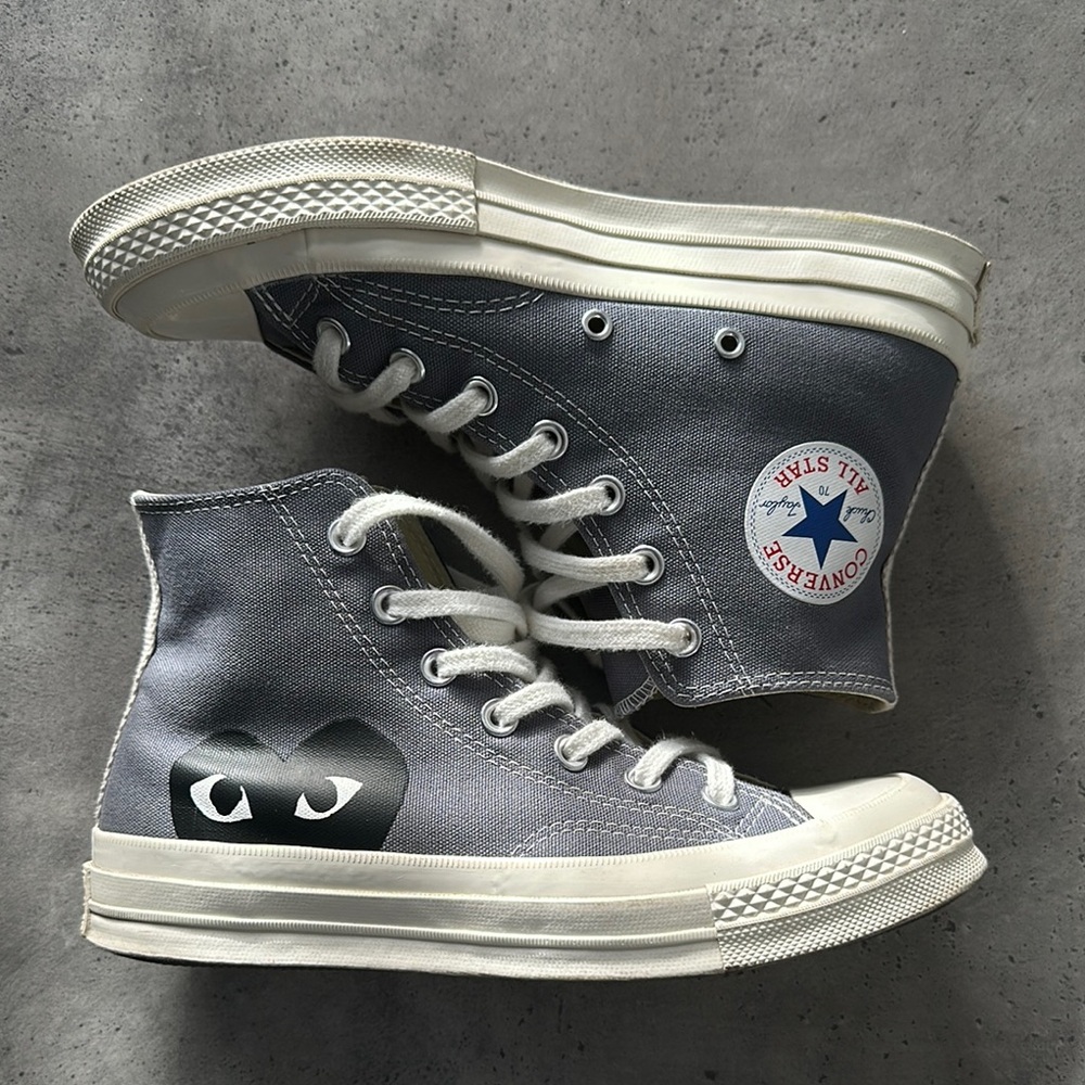 Converse 70 CDG Hi Steel Gray/ Egret/ Black - size Mens 6 / Womens 8